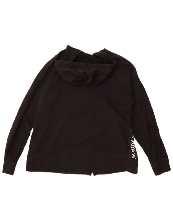 Nike Womens Dri Fit Graphic Zip Sweat à capuche UK 6 XS Noir Coton