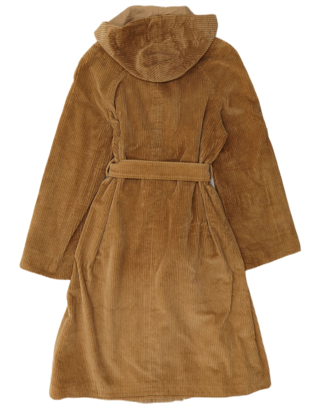 vintage Femme Manteau réversible à capuche UK 14 Beige Moyen
