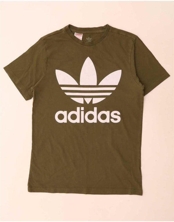 Adidas T-Shirt Graphique Garçon 15-16 ans Kaki Coton