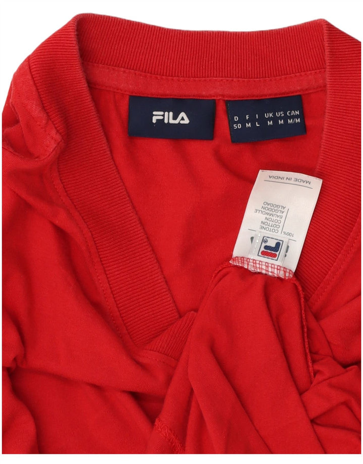 Fila T-Shirt Homme Rouge Moyen Coton
