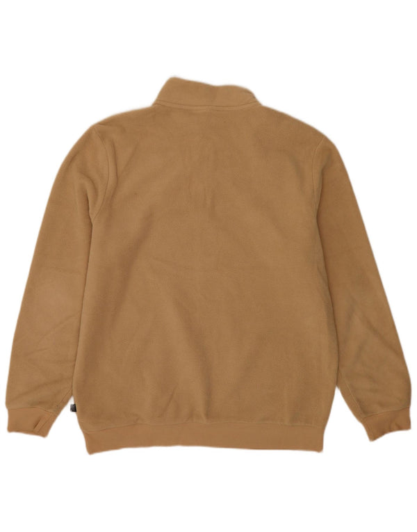 Puma Pull polaire à col zippé pour homme Large Beige Polyester
