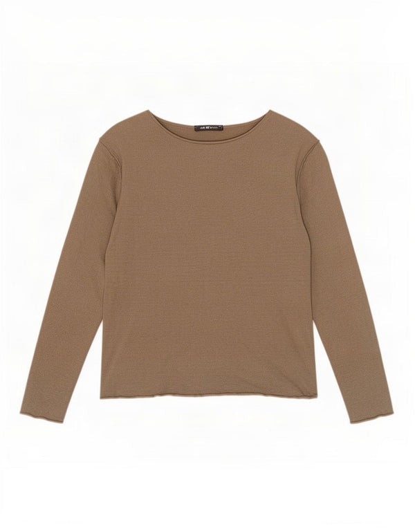 Massimo Dutti Haut court à manches 3/4 pour femme UK 6 XS Kaki
