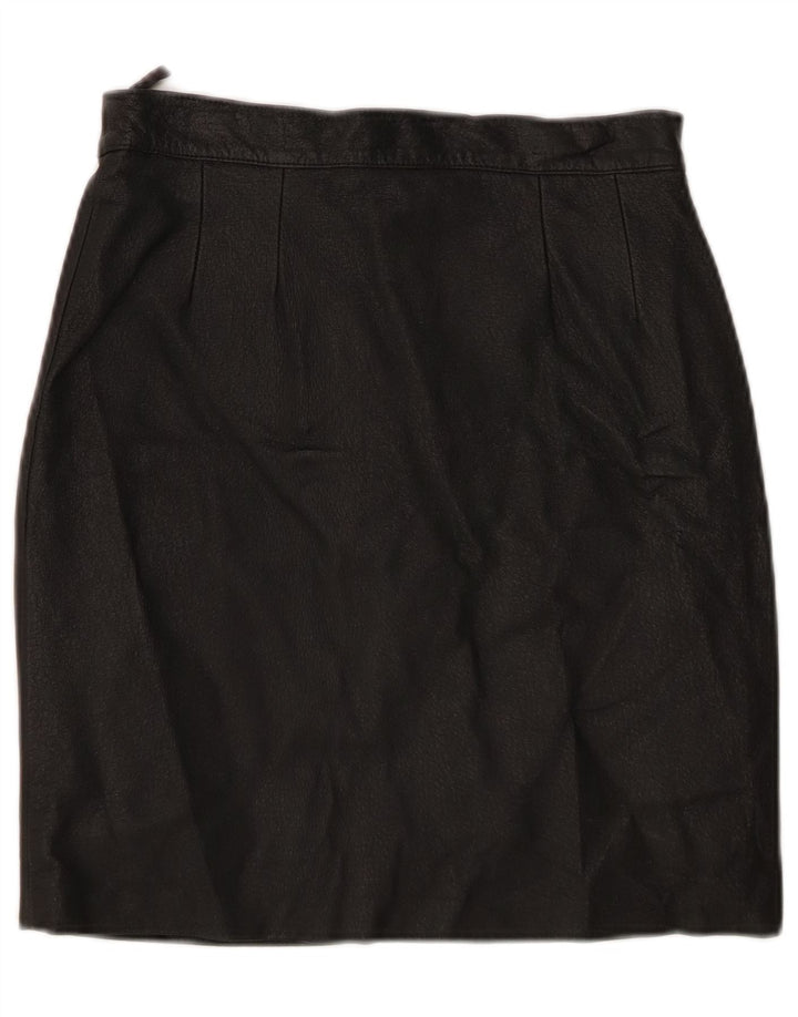 jupe en cuir femme vintage Petite W26 Noir