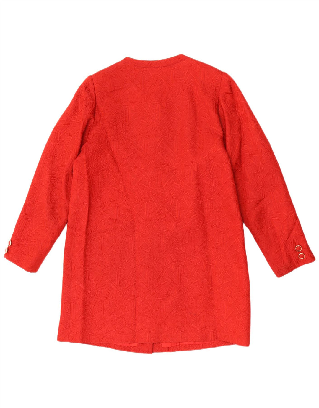 vintage Femme Longline Blazer Veste UK 12 Moyen Rouge Géométrique