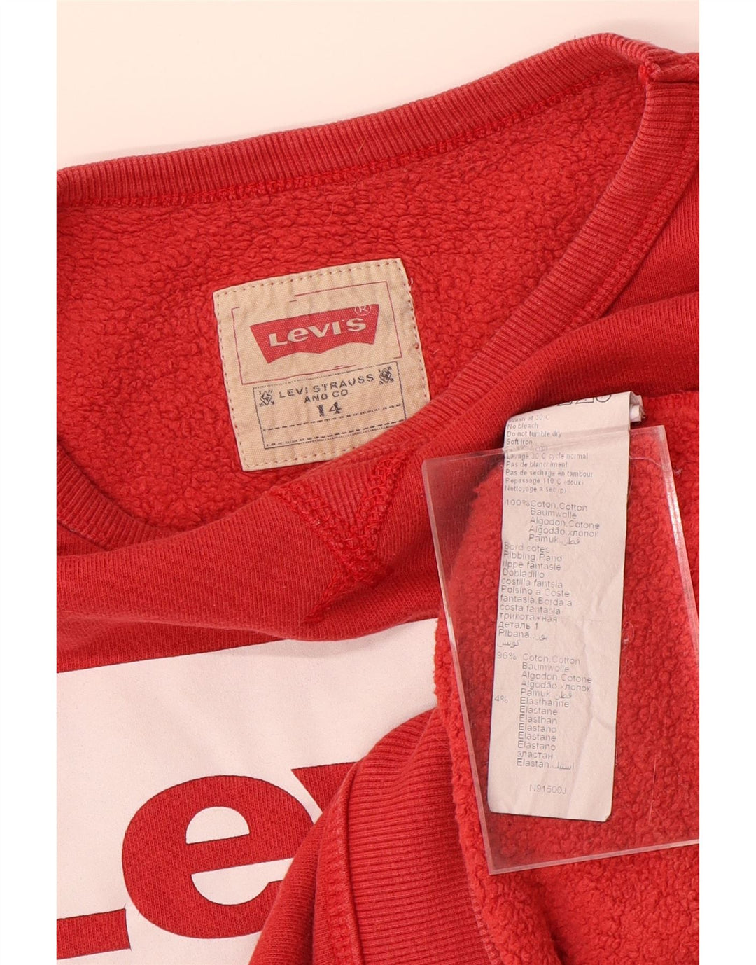 LEVI'S Sweatshirt Graphique Garçon 13-14 ans Rouge Coton