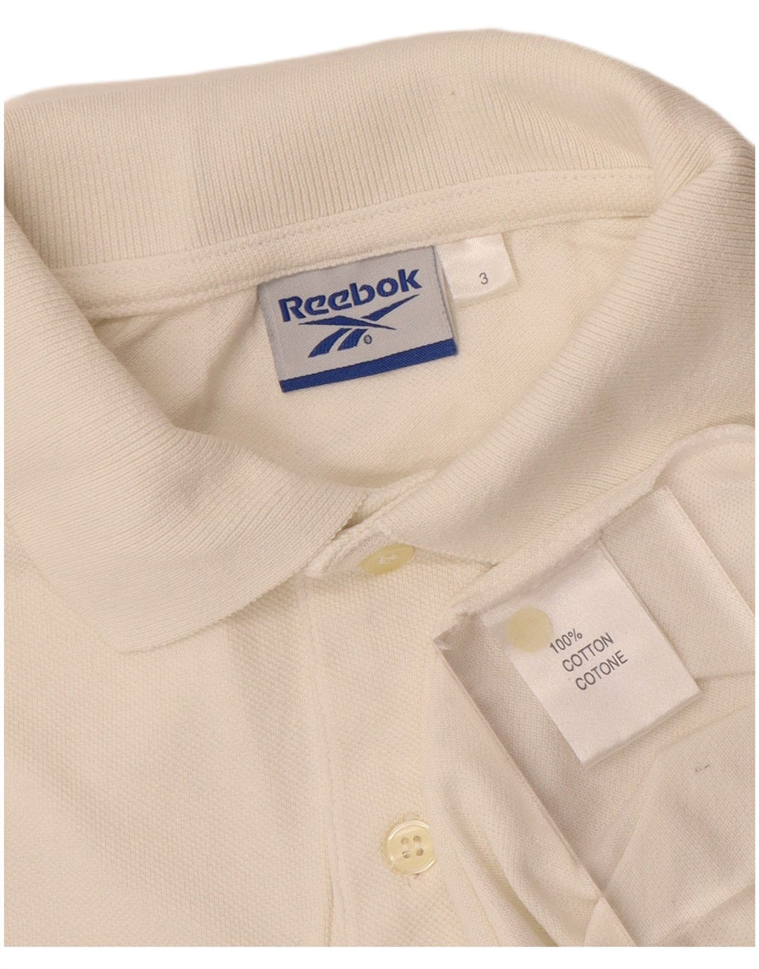 REEBOK Polo Homme Blanc Moyen Coton
