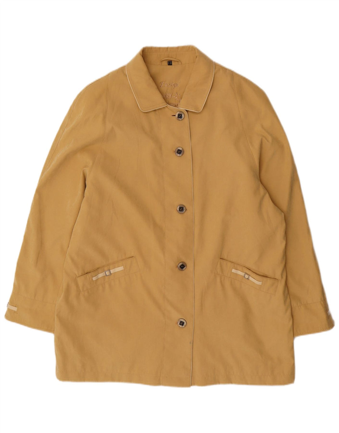 ENSIGN Womens Overcoat UK 16 Large  Yellow Polyester