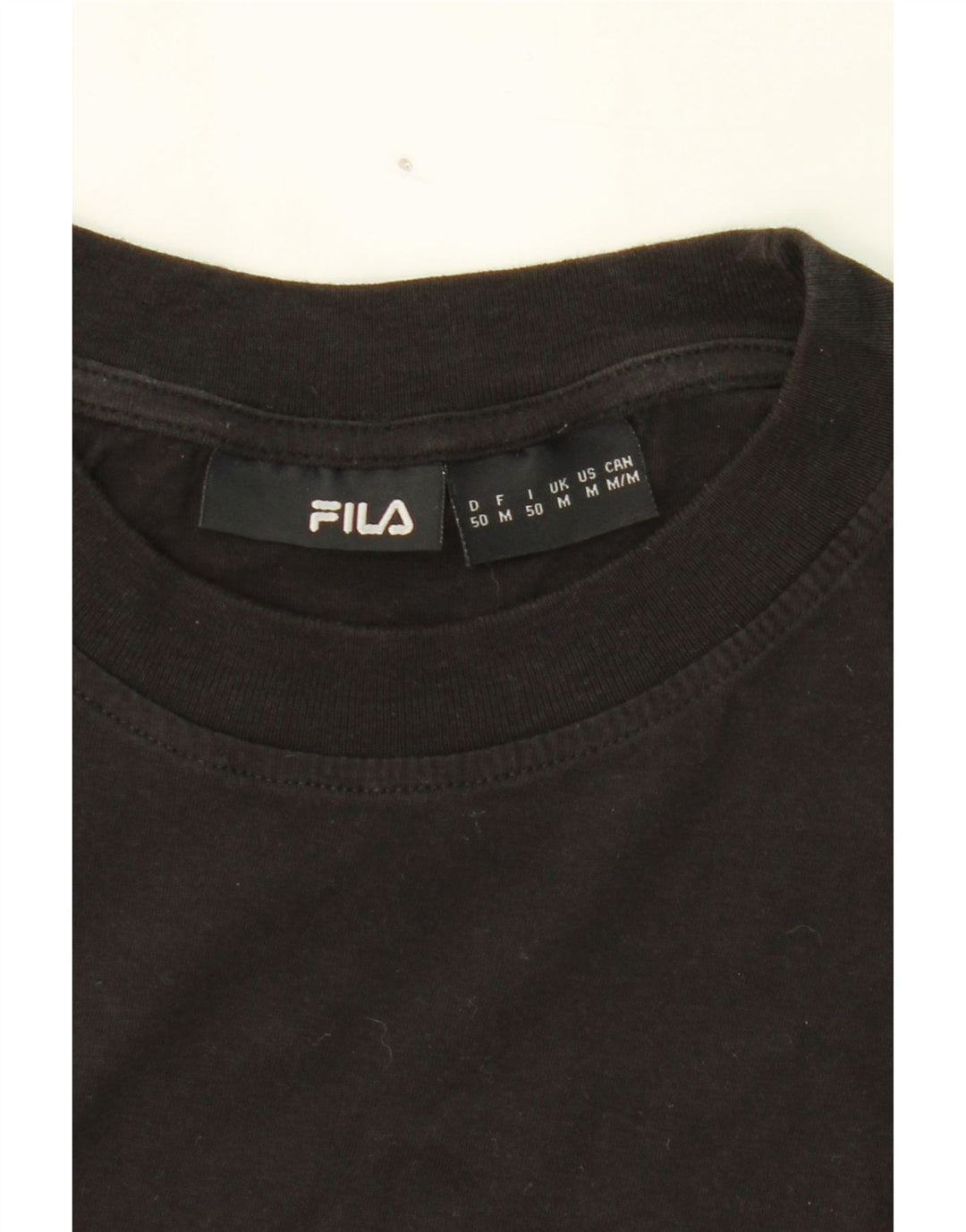 FILA Mens Graphic T-Shirt Top Medium Black Cotton Vintage Fila and Second-Hand Fila from Messina Hembry 