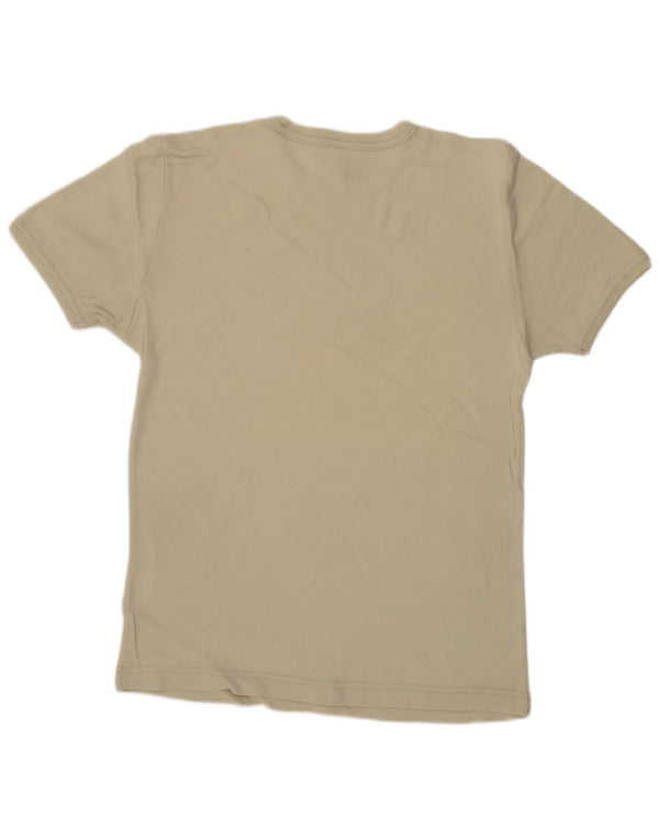 Lee T-Shirt Femme Top UK 14 Large Beige Coton