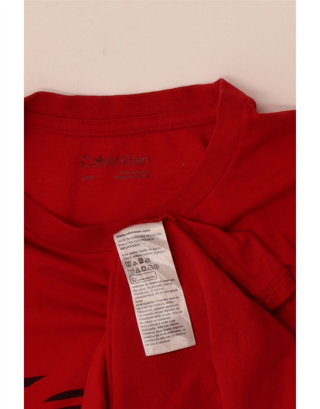 Calvin Klein T-shirt graphique pour homme en coton rouge Petit