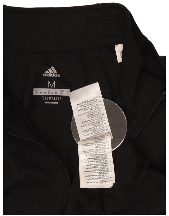 Adidas Hommes Climalite Zip Neck Pull Survêtement Haut Moyen Noir