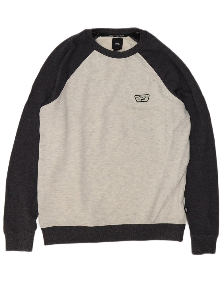 Vans Sweat-shirt pour hommes en coton color block petit gris