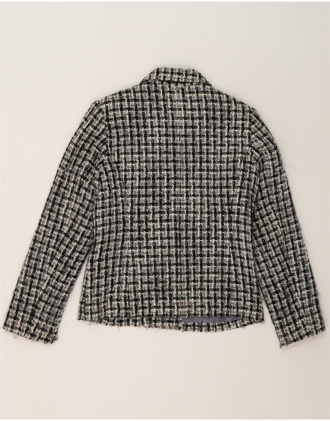 PACO Womens 3 Button Blazer Jacket UK 10 Small Black Check Acrylic Vintage Paco and Second-Hand Paco from Messina Hembry 