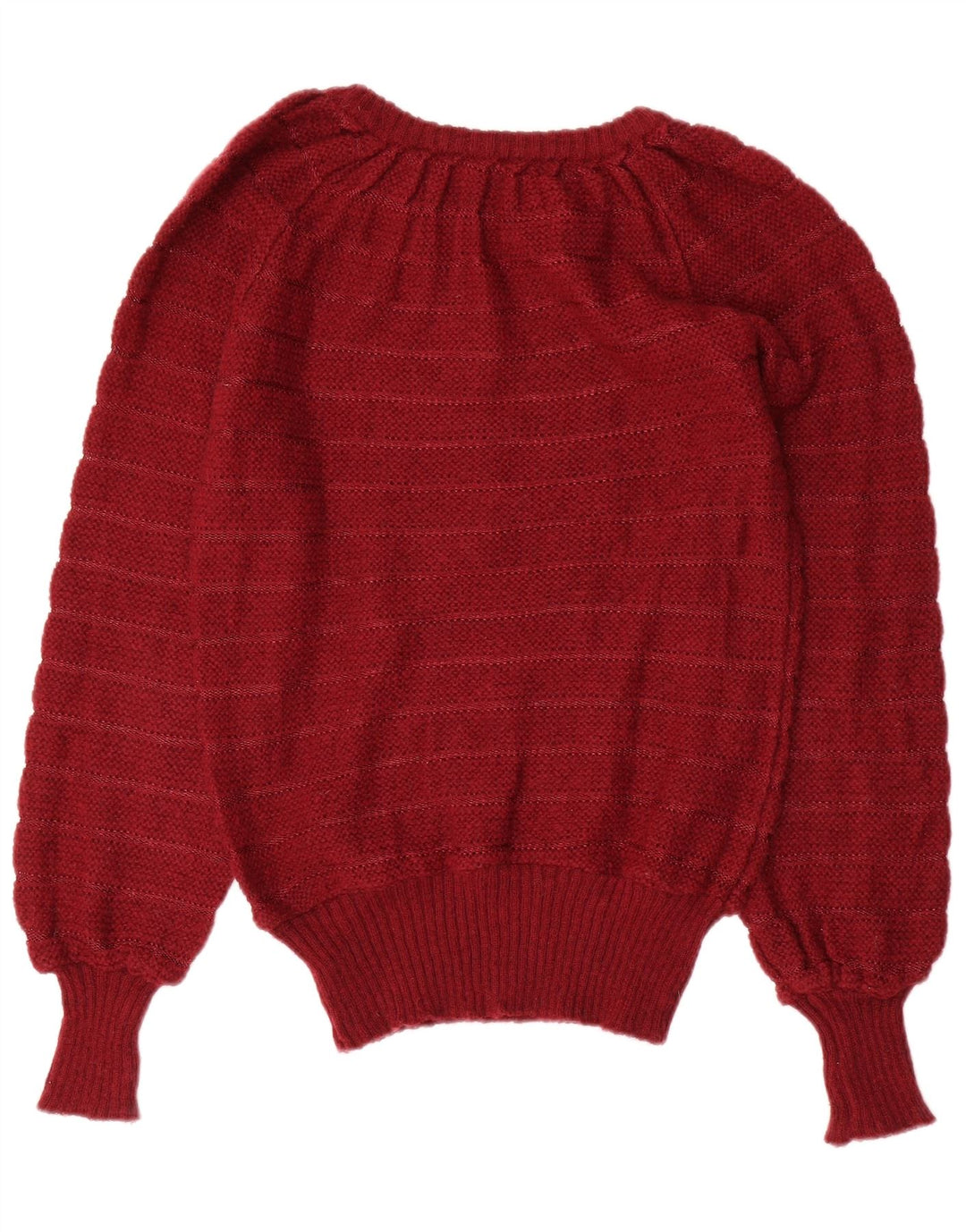 VINTAGE Pull col bateau femme UK 12 Marron moyen