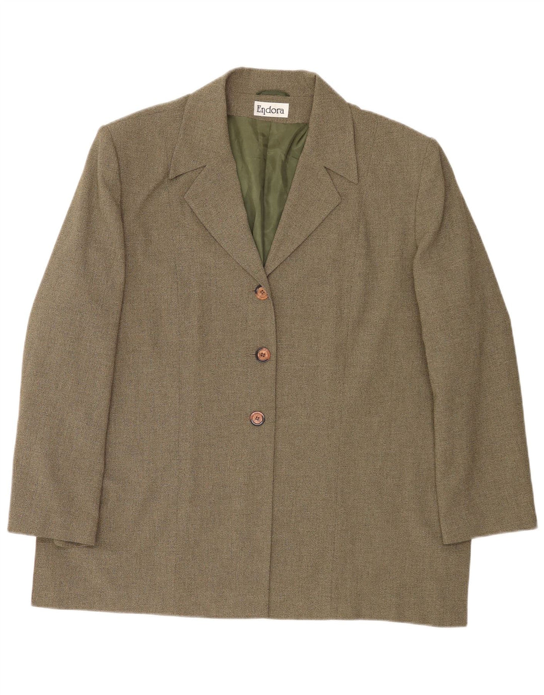 Endora Veste blazer à 3 boutons pour femme UK 20 2XL Kaki Polyester