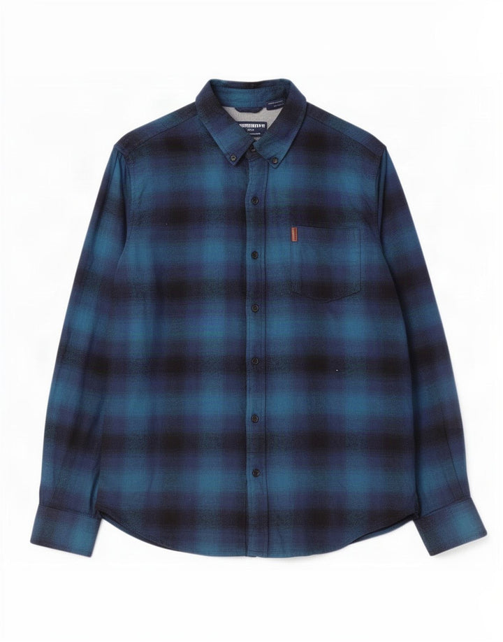 Chaps Chemise Flanelle Homme Bleu Moyen Plaid Coton