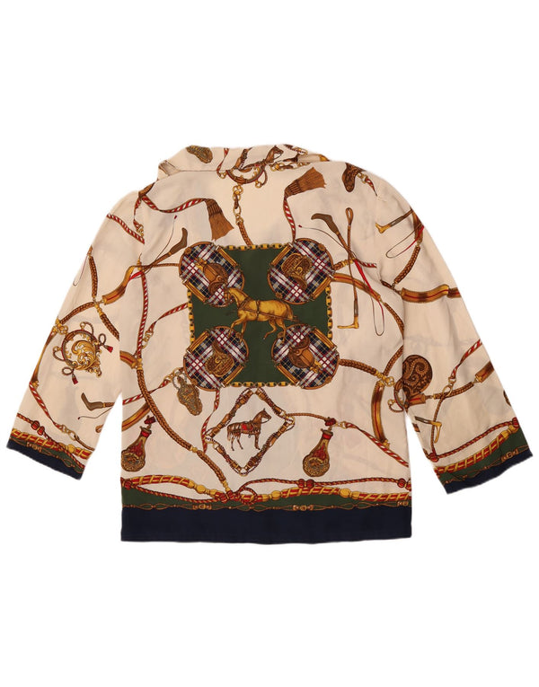 vintage Womens Riding Shirt Blouse UK 14 Grand Multicolore