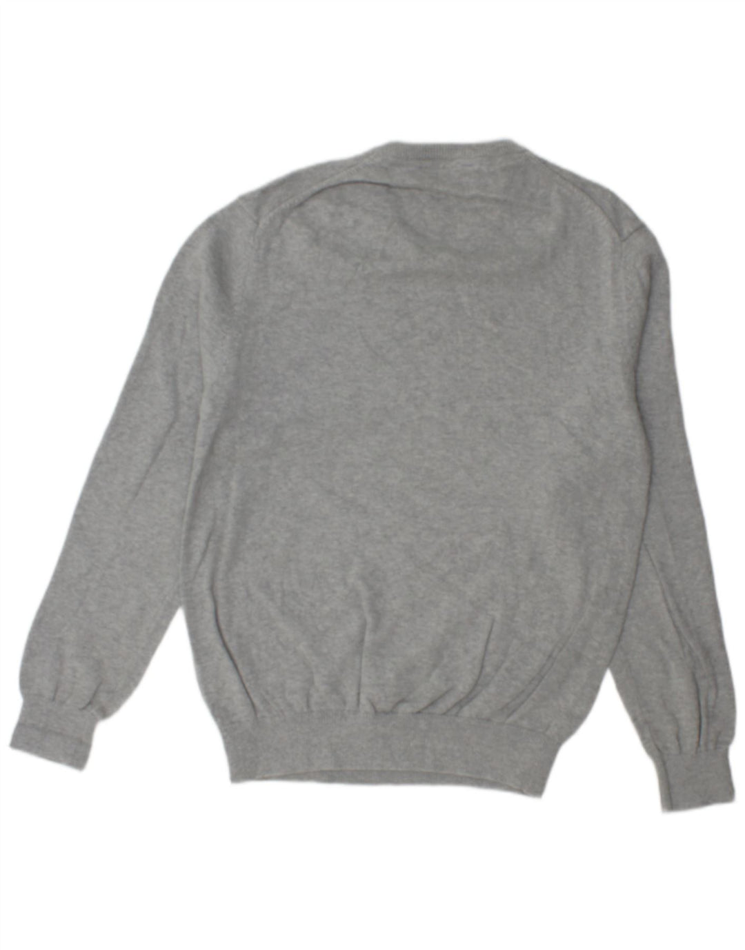 CREW CLOTHING Pull Col V Homme Gris Moyen Moucheté Coton