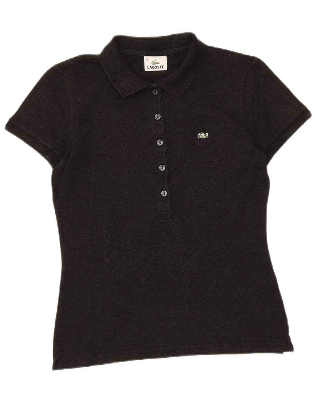 Lacoste Polo Femme Taille 38 Coton Noir Moyen