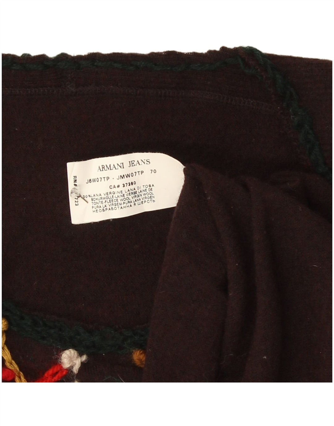 Armani Jeans Pull à col bateau pour femme Motif abstrait UK 10 Small B