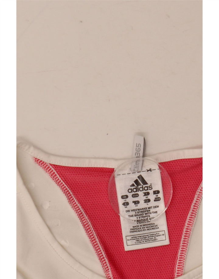 Adidas Clima 365 T-Shirt Top UK 12 Medium Blanc Colorblock