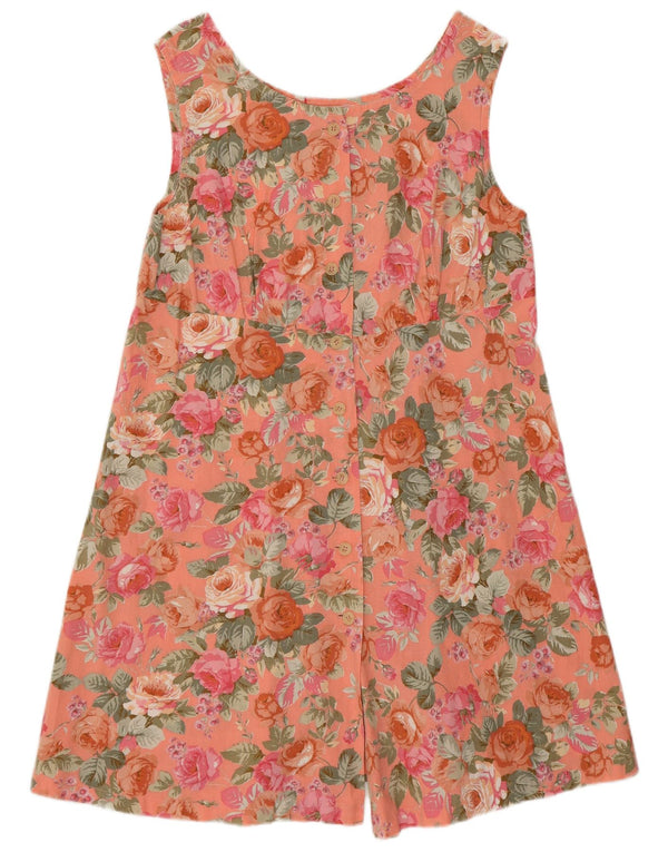 vintage Femme Robe d’été UK 12 Moyen Rose Floral Boho