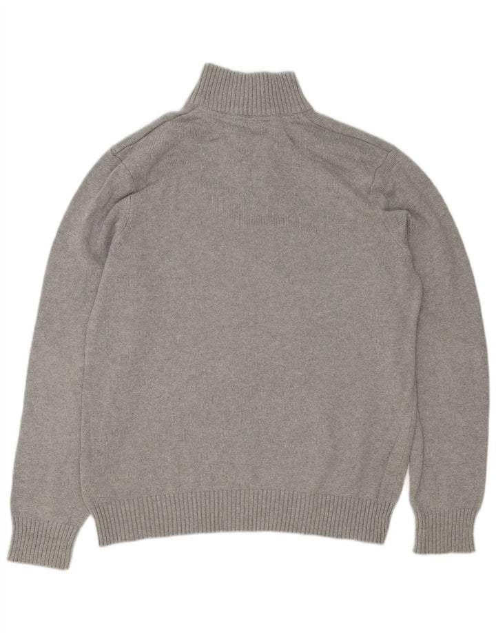 Crew Clothing Pull à col boutonné pour homme en coton gris Taille L
