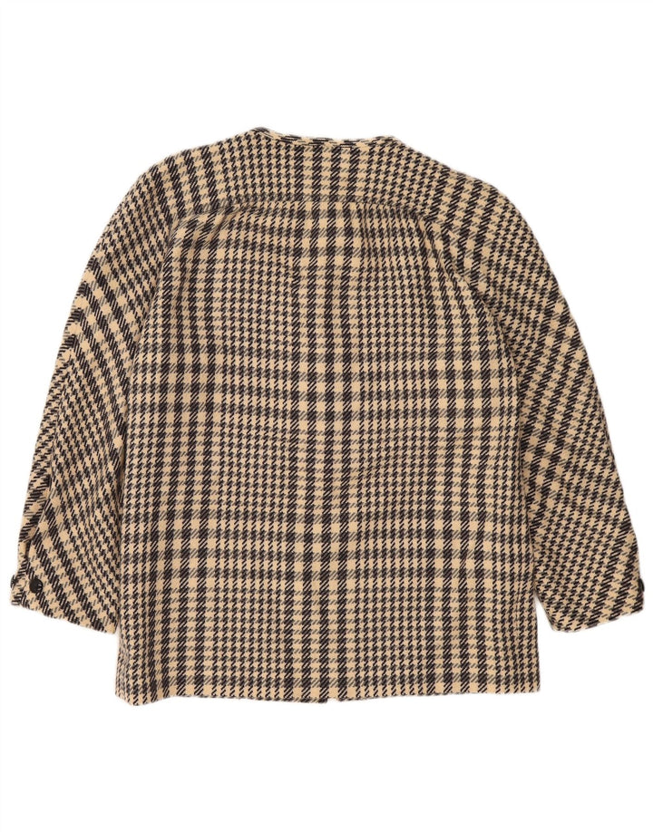 Mario Borsato Veste Blazer Femme IT 42 Laine Pied-de-Poule Beige Moyen