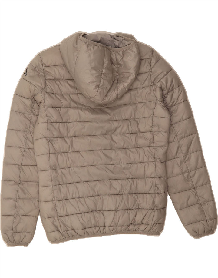 KAPPA Womens Hooded Padded Jacket UK 10 Small Grey Vintage Kappa and Second-Hand Kappa from Messina Hembry 