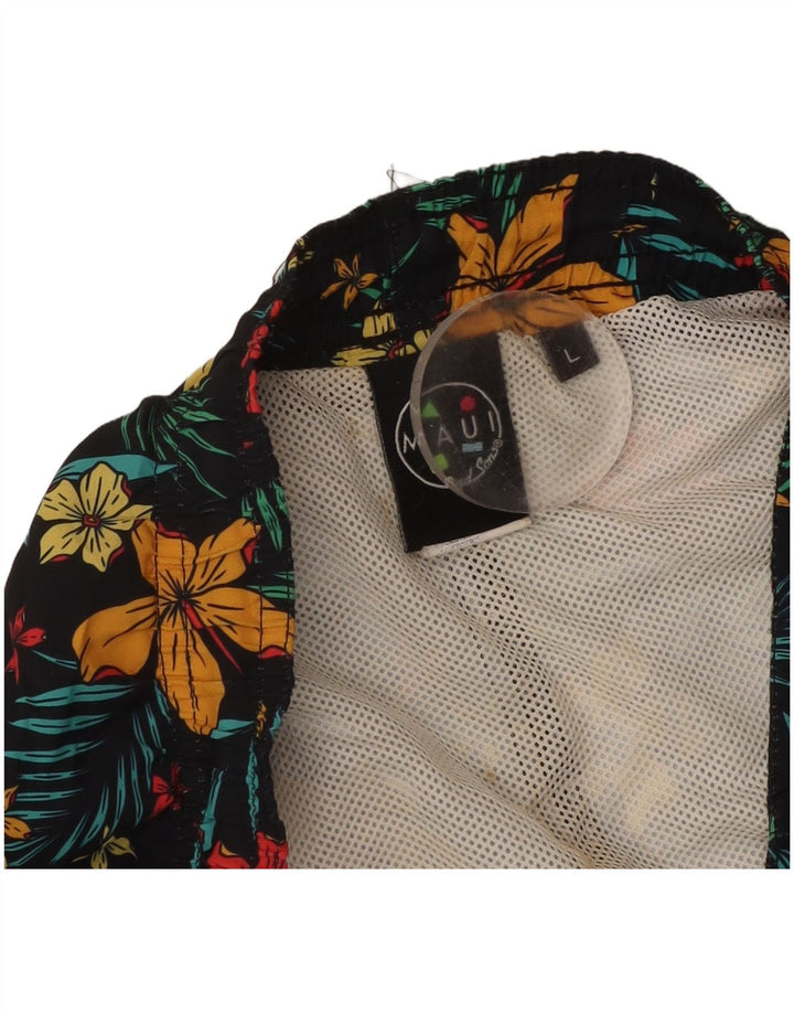 Maui and Sons Short de Bain Homme Grand Noir Floral Polyester