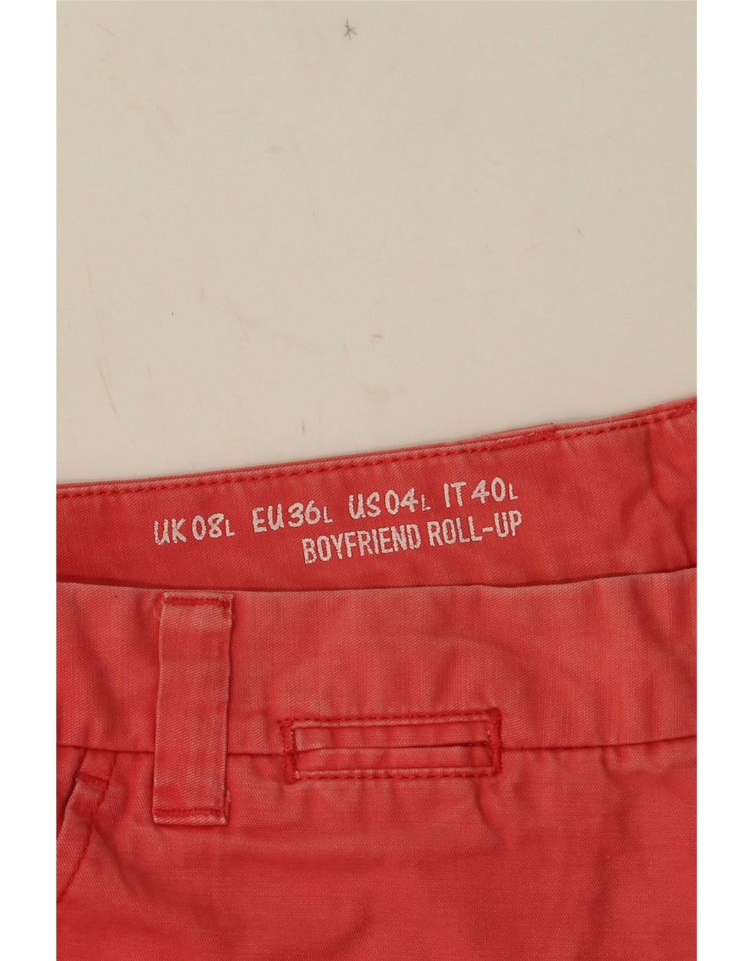 GAP Short chino kaki pour femme UK 8 Small W32 Rouge