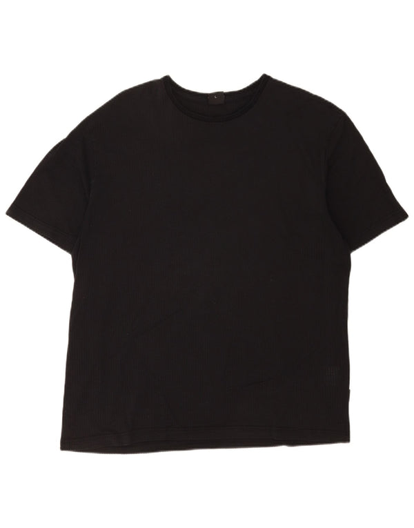 Hugo Boss Hommes T-Shirt Top Large Noir Coton
