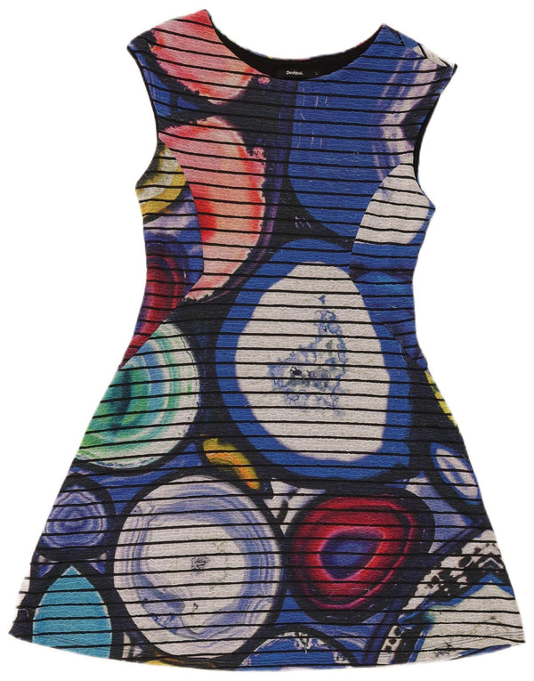 DESIGUAL Womens A-Line Dress UK 10 Small Multicoloured Geometric