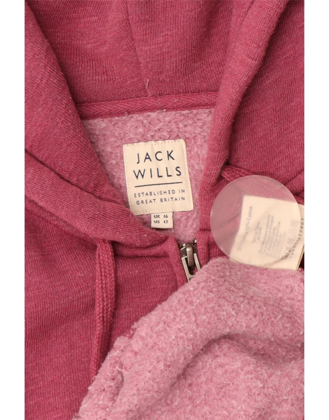 JACK WILLS Pull à capuche zippé pour femme UK 16 Grand Bordeaux moucheté