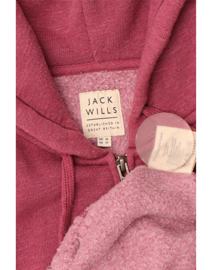 JACK WILLS Pull à capuche zippé pour femme UK 16 Grand Bordeaux moucheté