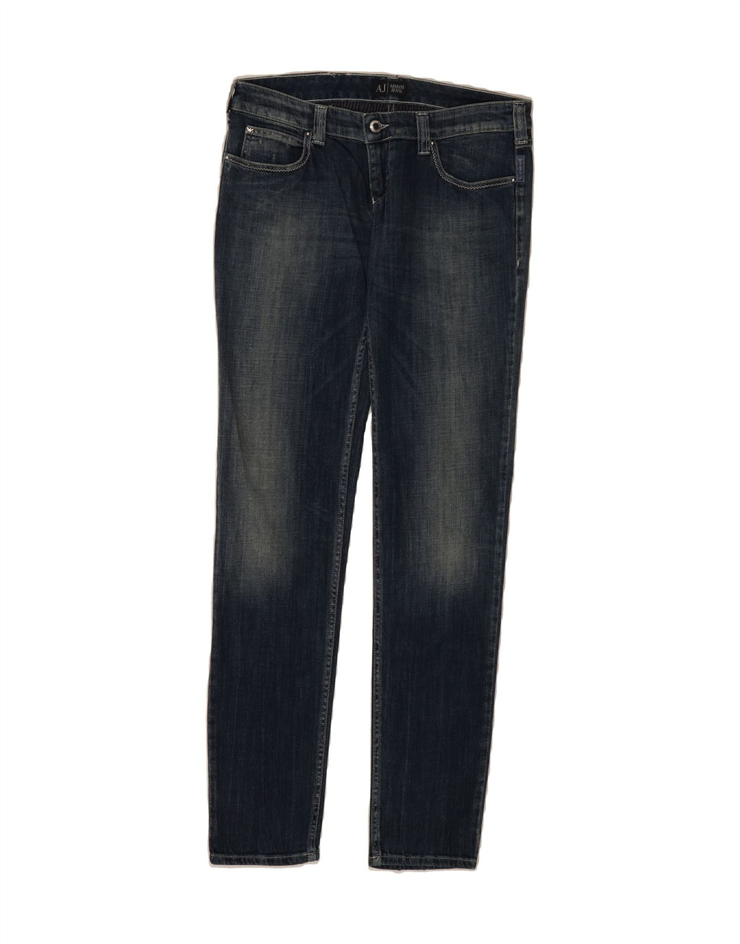 ARMANI Womens Slim Jeans W30 L30 Navy Blue Cotton Vintage Armani and Second-Hand Armani from Messina Hembry 
