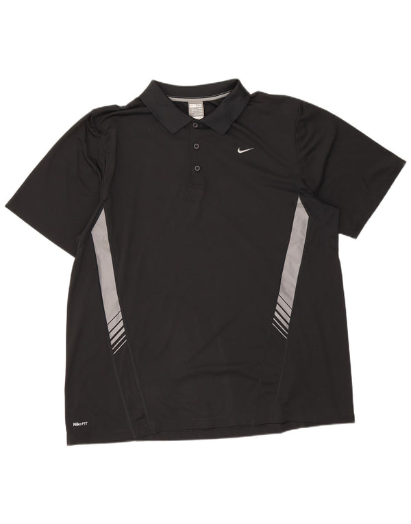 Nike Polo Homme UK 47/48 2XL Noir Colorblock Polyester