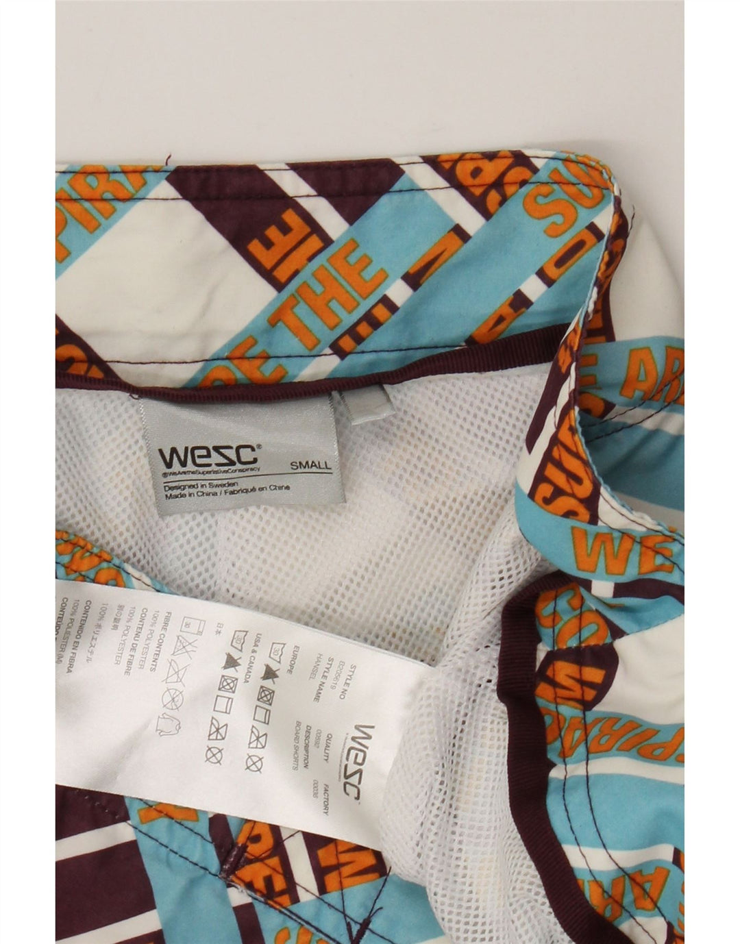 WESC Short de Bain Graphique Homme Petit Carreau Multicolore Polyester