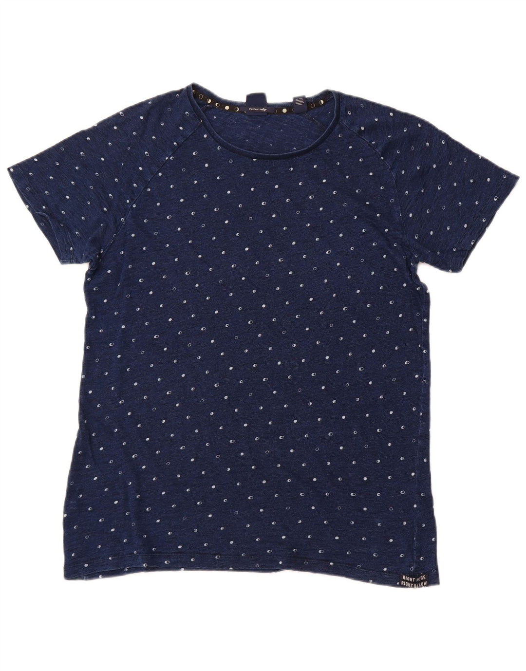 SCOTCH & SODA T-Shirt Homme Top XL Bleu Marine Pois Coton