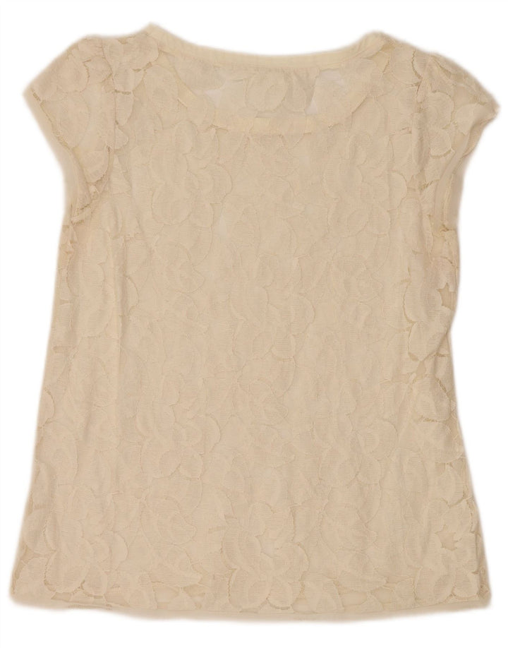 Zara Chemisier en dentelle pour femme UK 12 Medium Off White Floral
