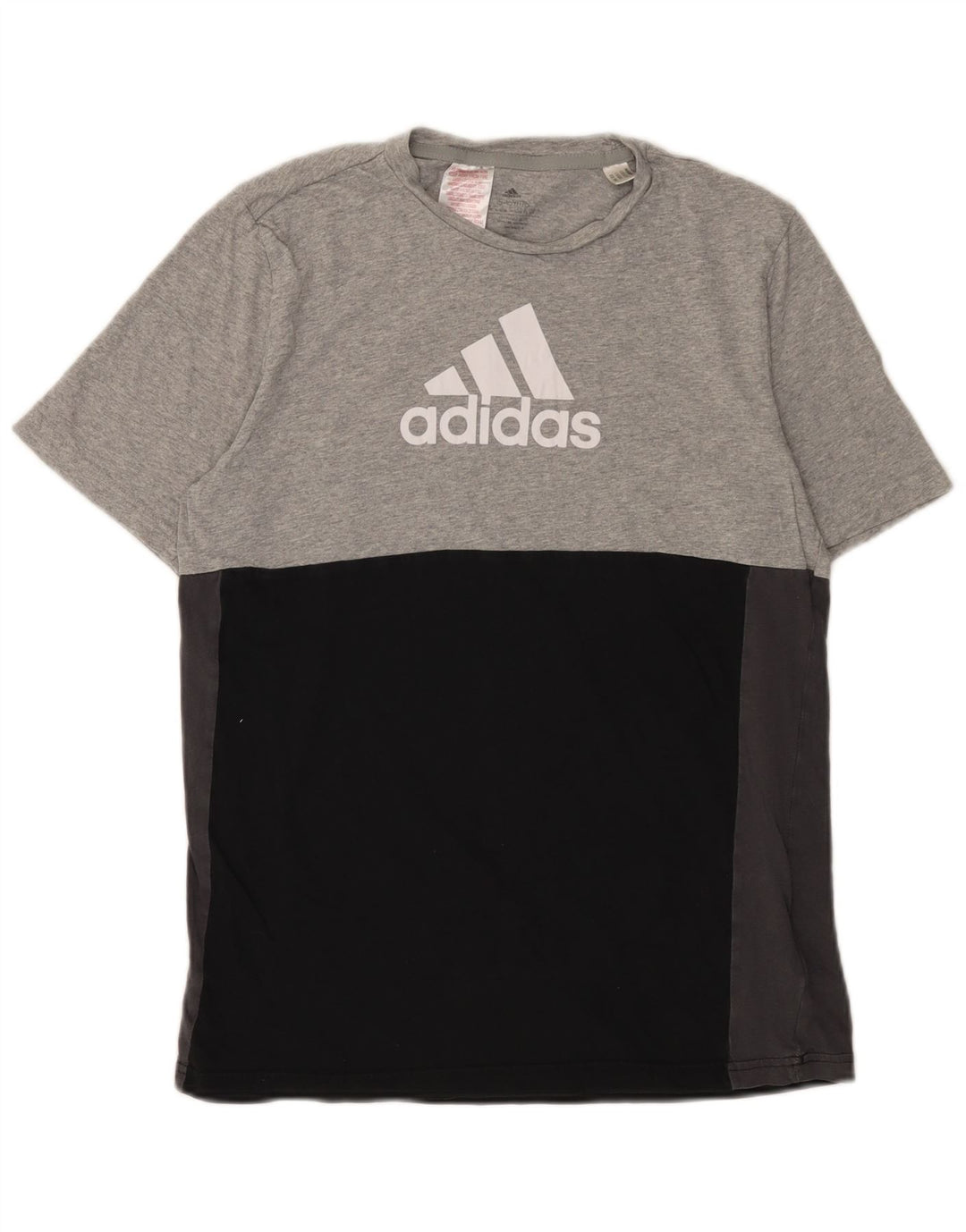 ADIDAS Haut T-Shirt Graphique Garçon 15-16 ans Gris Colorblock Coton