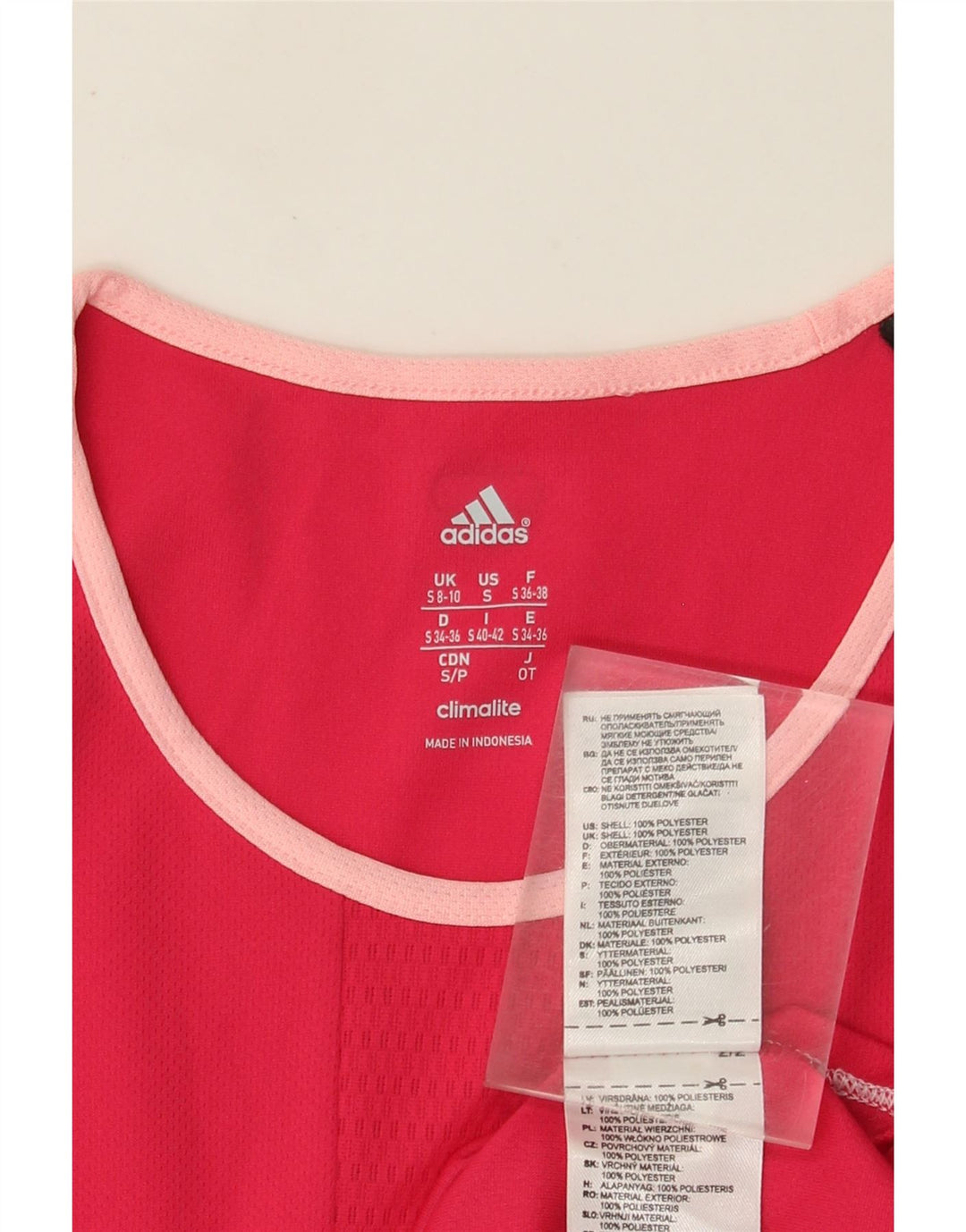 Adidas Climalite T-Shirt Top UK 8/10 Petit Rose Polyester