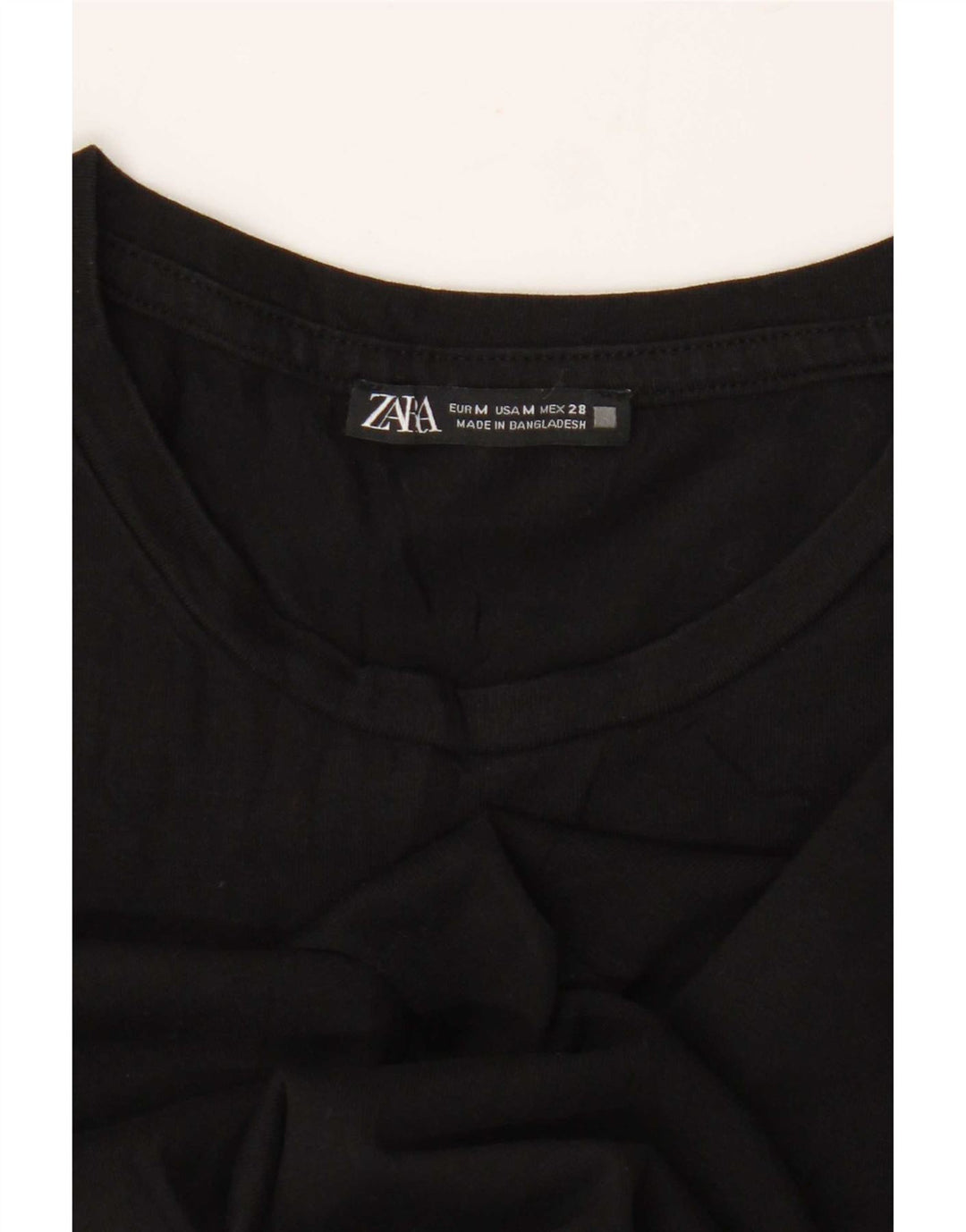 Zara T-shirt court pour femme UK 12 Noir moyen