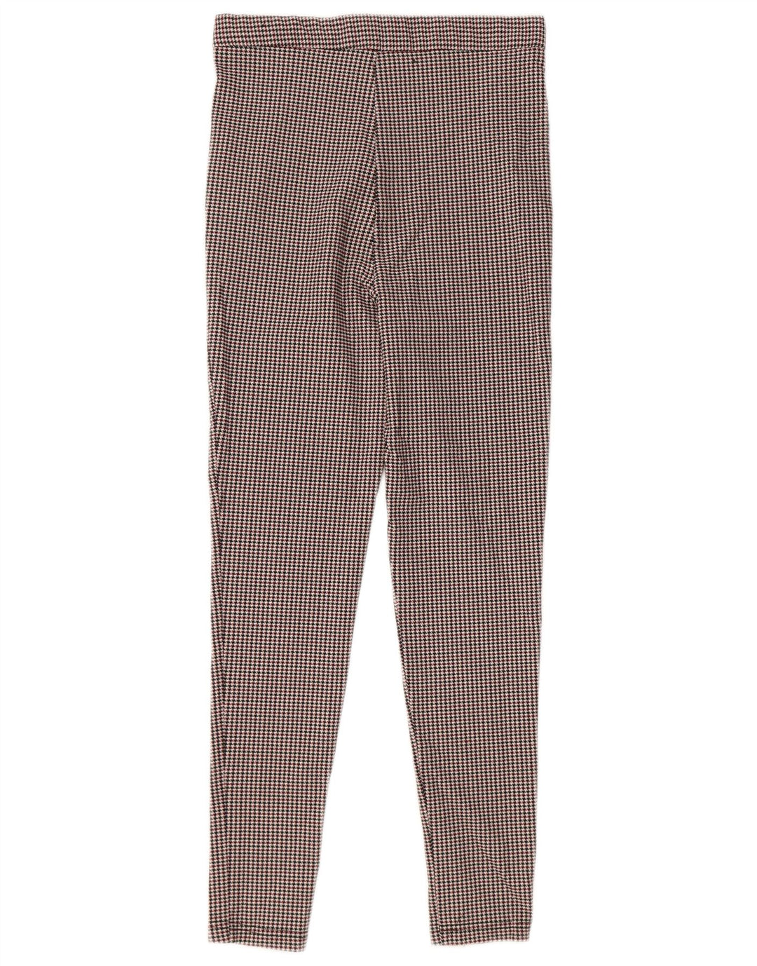 Zara Femme Pantalon Skinny Pied-de-Poule Rouge Moyen Polyester