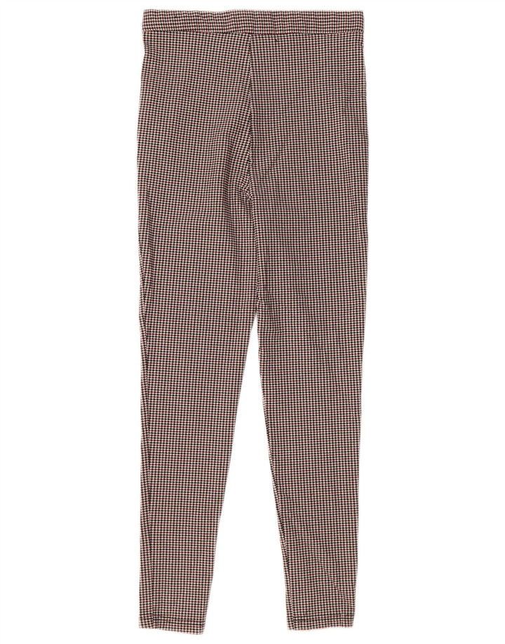 Zara Femme Pantalon Skinny Pied-de-Poule Rouge Moyen Polyester