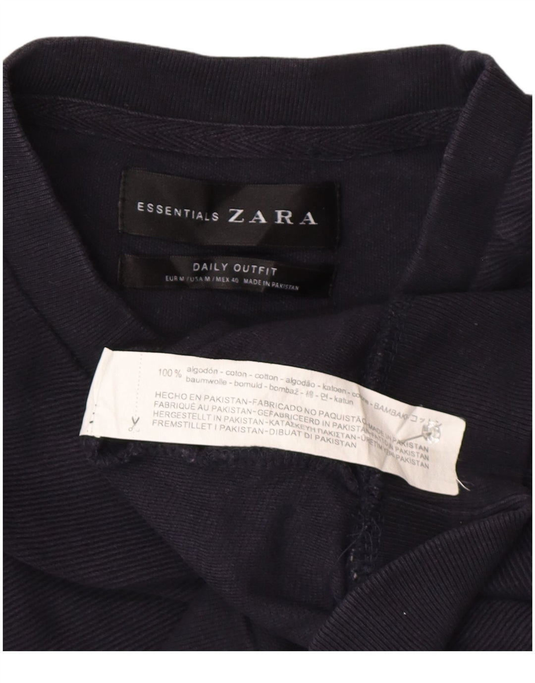 Zara Short Cargo Homme Bleu Marine Moyen Coton