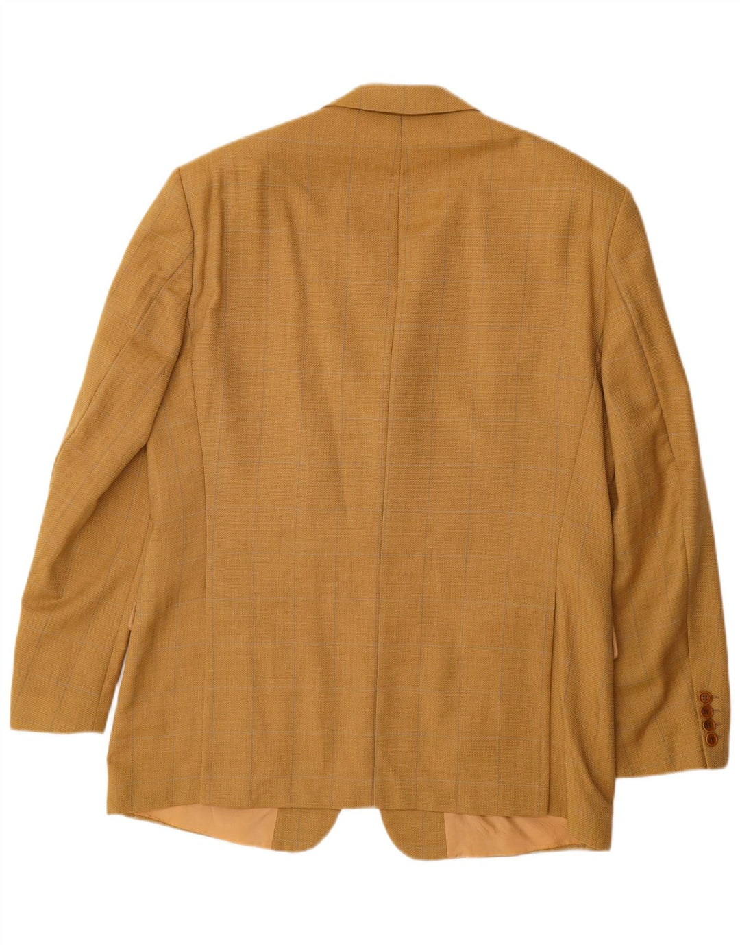 HUGO BOSS Veste Blazer 3 Boutons Homme IT 52 XL Jaune à Carreaux Laine Vierge