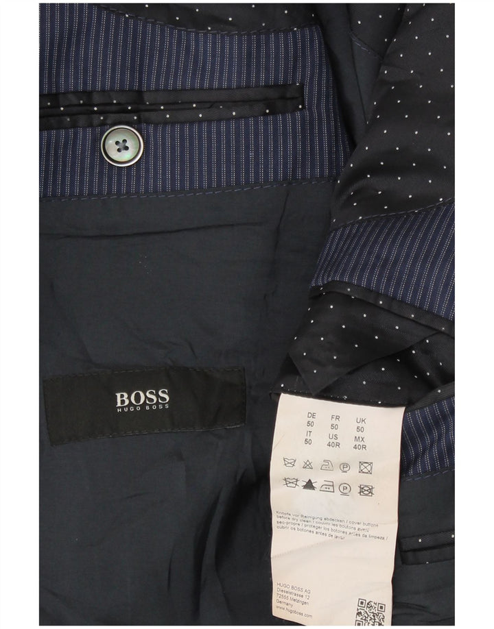 Hugo Boss Veste Blazer 2 Boutons Homme EU 50 Grande Rayure Bleu Marine
