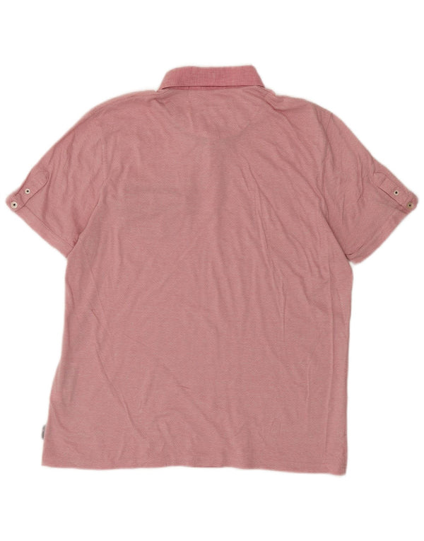 Ted Baker Polo Homme Taille 4 Grand Chevron Rose Coton