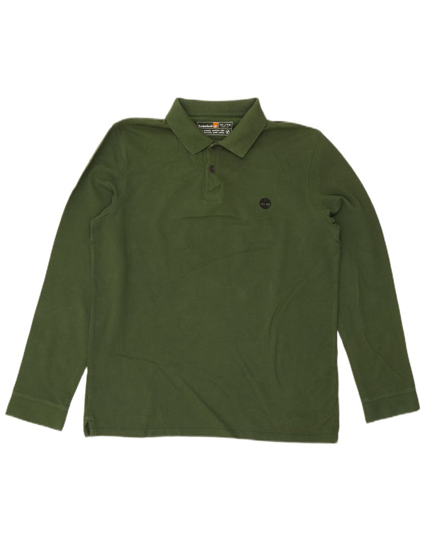 Timberland Polo Slim Fit à Manches Longues pour Homme en Coton Vert XL